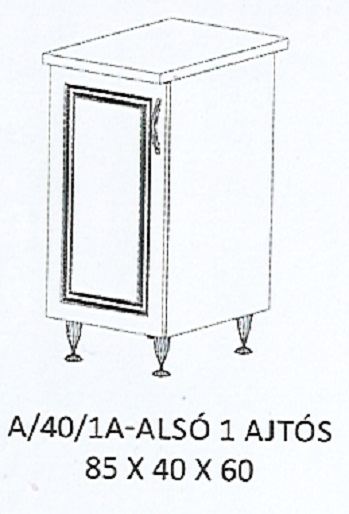 ORSI A/40/1A-ALSÓ 1 ajtós munkalapos elem - BALOS