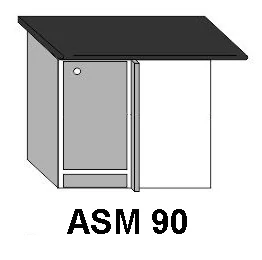 ANTÓNIA ASM90 sarokmosogatós elem balos munkalappal, tál nélkül