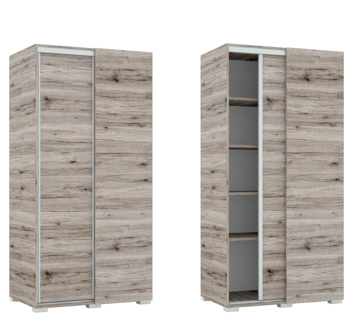 Tolóajtós Gardrób Sarokelem 4db polccal 100 cm  - San Remo